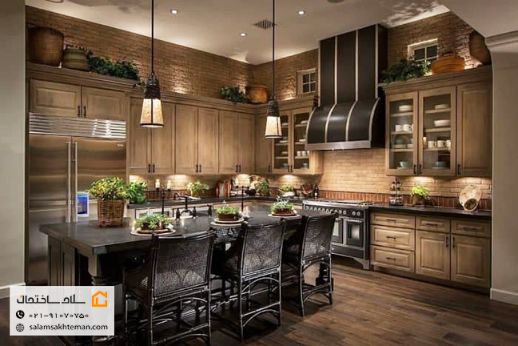 کابینت آشپزخانه روکش چوب