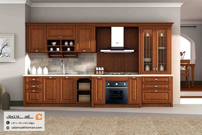 کابینت روکش چوب مسطح
