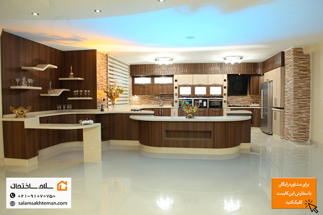 کابینت سفید قهوه ای