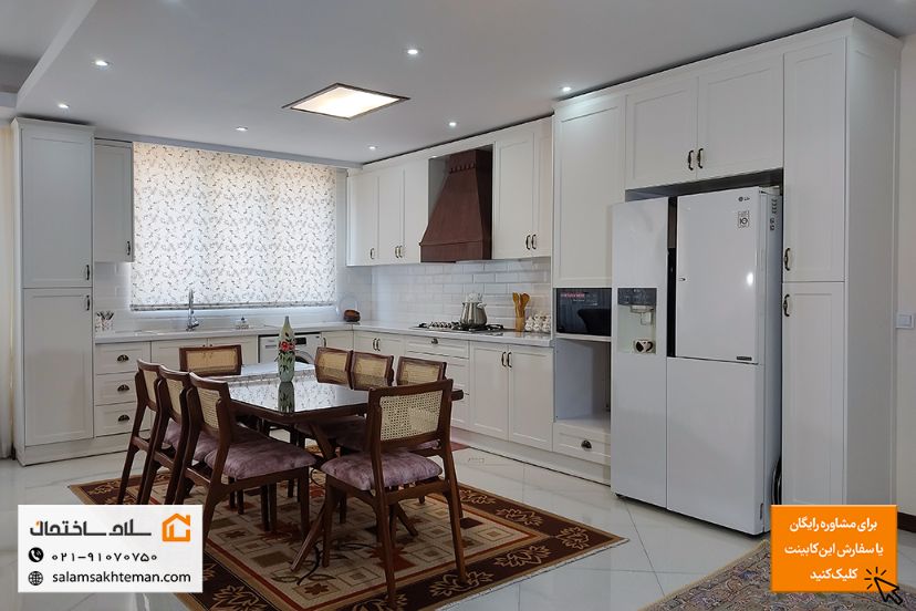کابینت ال شکل سفید
