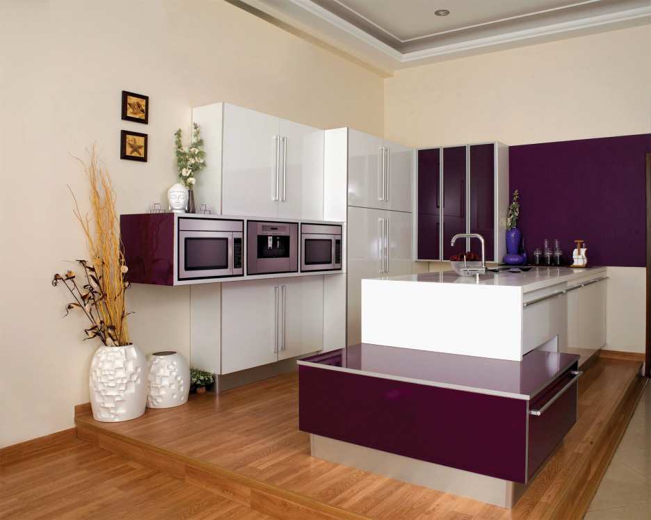 مدل کابینت پی وی سی (PVC) سفید زرشکی