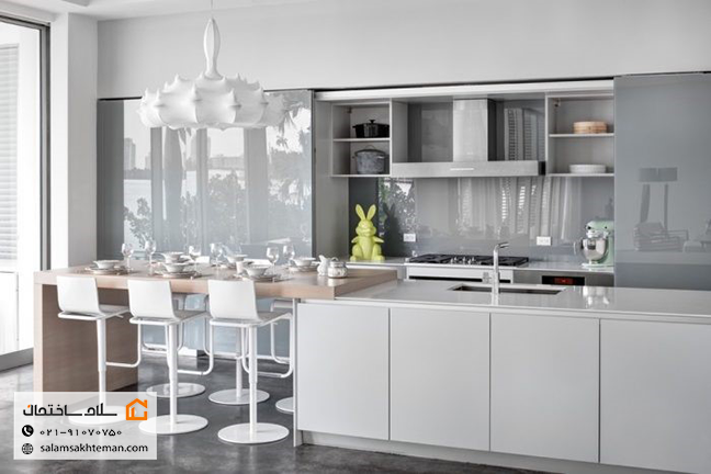 کابینت سفید طوسی
