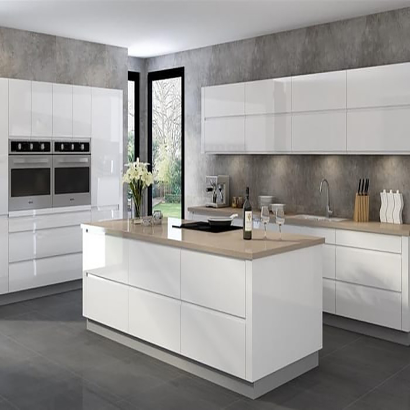کابینت و جزیره هایگلاس سفید مدرن
