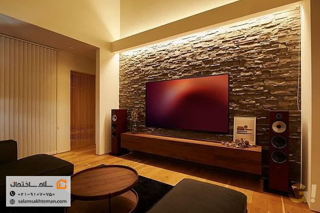 دیوار سنگ آنتیک برای پشت تلویزیون