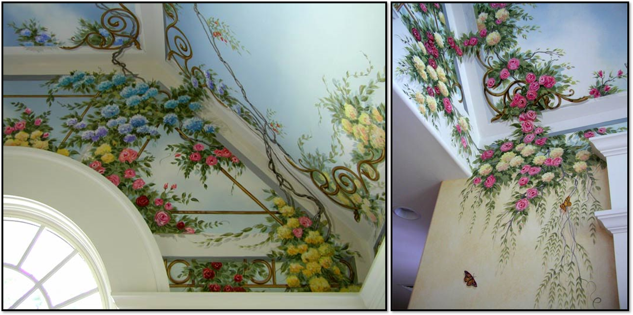 طرح گل گلی روی سقف