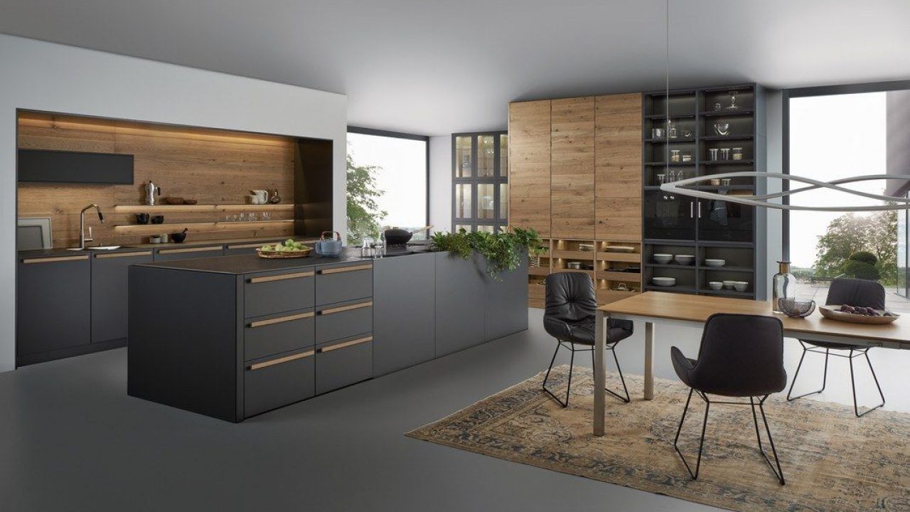 آشپزخانه با کابینت بتنی
