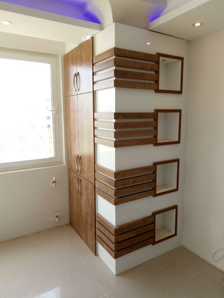 کمد دیواری ام دی اف سفید قهوه ای