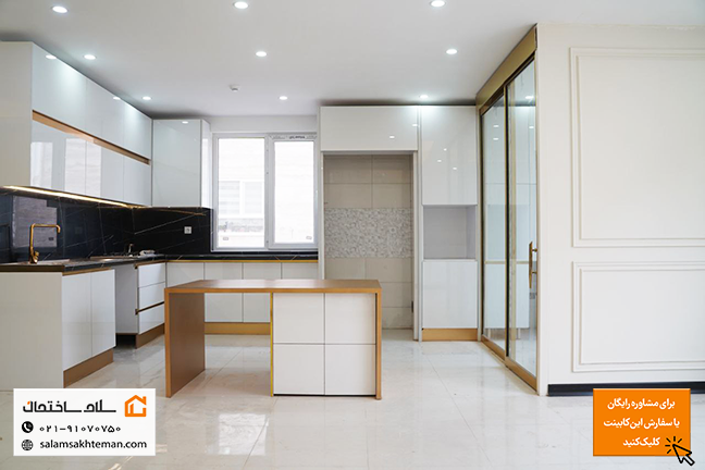 کابینت هایگلاس سفید طلایی در تهران