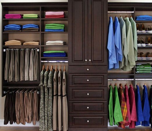 کمد دیواری پی وی سی قهوه ای دارای قفسه لباس