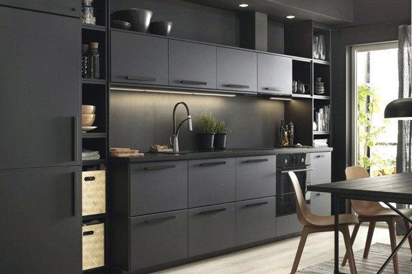 مدل کابینت پلی اورتان سبک مدرن مشکی