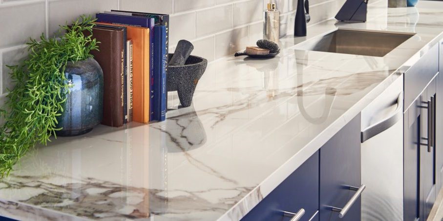 صفحه کابینت کوارتز استخوانی رگه دار