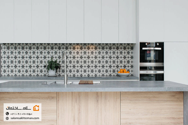 کابینت سفید قهوه ای