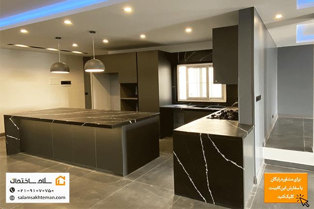 کابینت هایگلاس مات خاکستری تیره