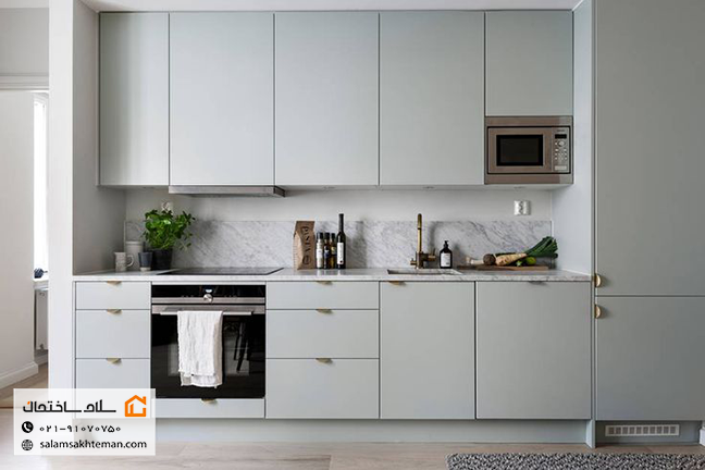 کابینت هایگلاس مات طوسی
