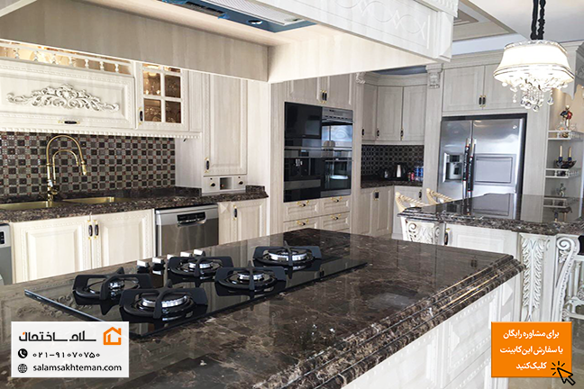 کابینت ممبران وکیوم جدید بژ همراه با جزیره