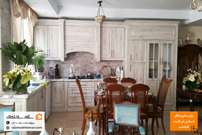 کابینت ممبران طرح چوب رنگ استخوانی