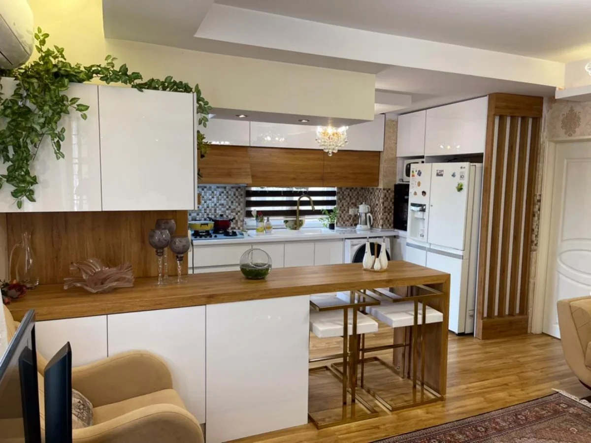 کابینت ام دی اف سفید قهوهای پلکانی