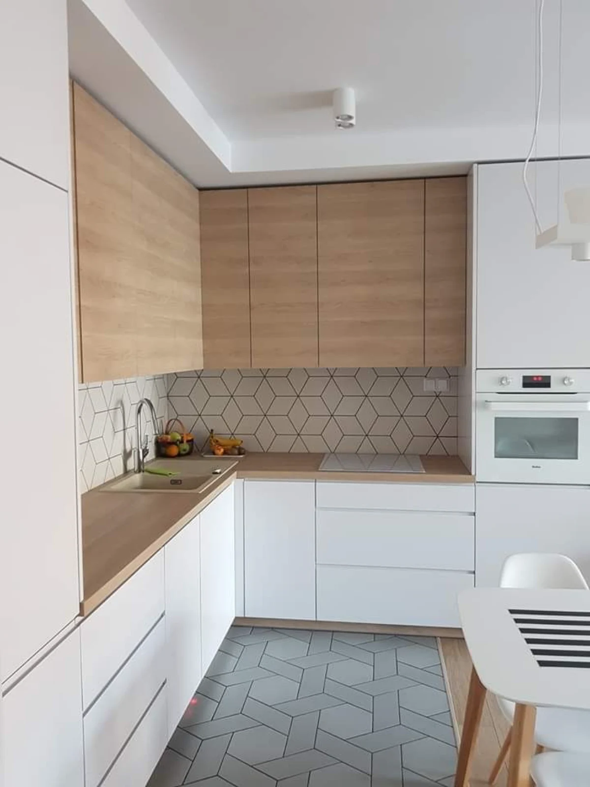 کابینت ام دی اف سفید قهوه ای بدون دستگیره