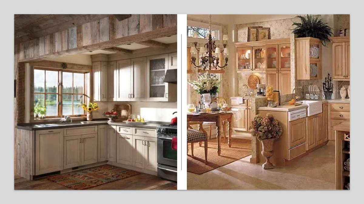 مقایسه سبک کابینت روستیک اروپایی و ایرانی