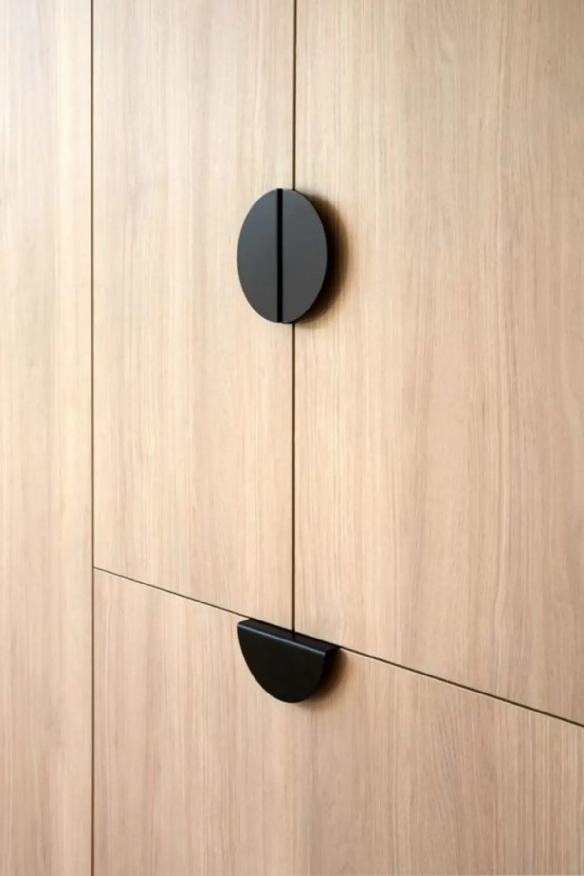 دستگیره نیم دایره مشکی کابینت چوبی