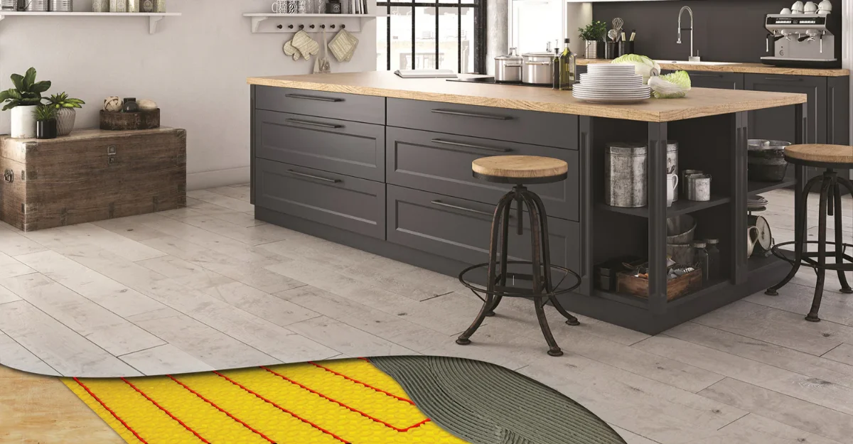 جزیره کابینت ممبران طوسی نئوکلاسیک با درب شیشهای