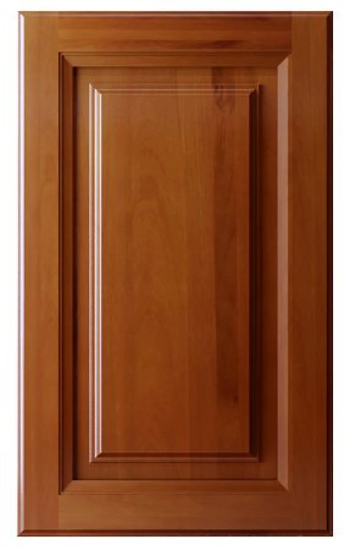 درب کابینت نئوکلاسیک چوبی با رنگ قهوهای مایل به قرمز و قاب بندی ساده حاشیه درب