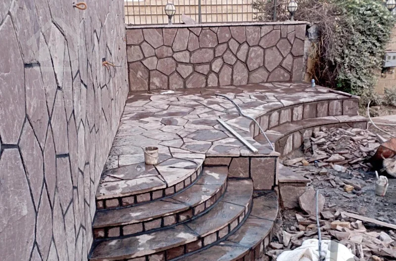 به کارگیری سنگ مالون در نما و پله ها
