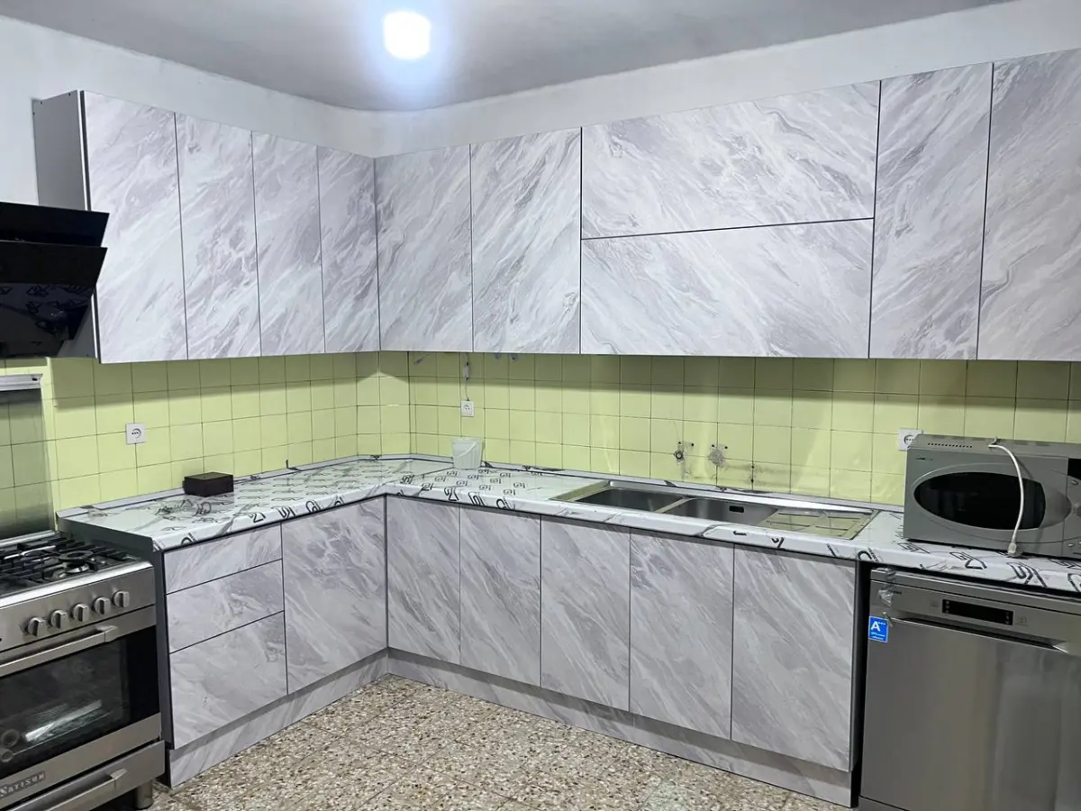 کابینت درن طوسی سفید زیر سینک پی وی سی