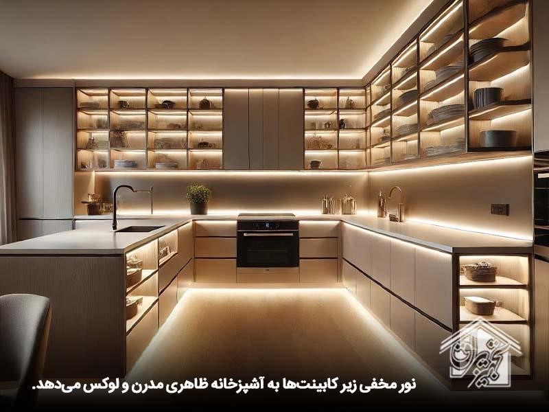 چگونه انتخاب مناسب پروفیل درب شیشه ای کابینت و نورپردازی، فضای آشپزخانه شما را متحول میکند!
